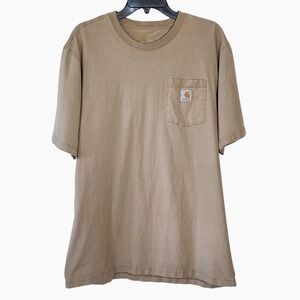 Carhartt‎ Original Fit Pocket Tee Mens Large Tall Khaki Brown Work Shirt